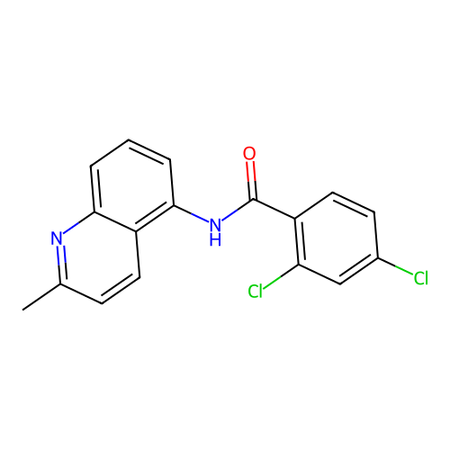 2,4-dichloro-N-(2-methylquinolin-5-yl)benzamide structure