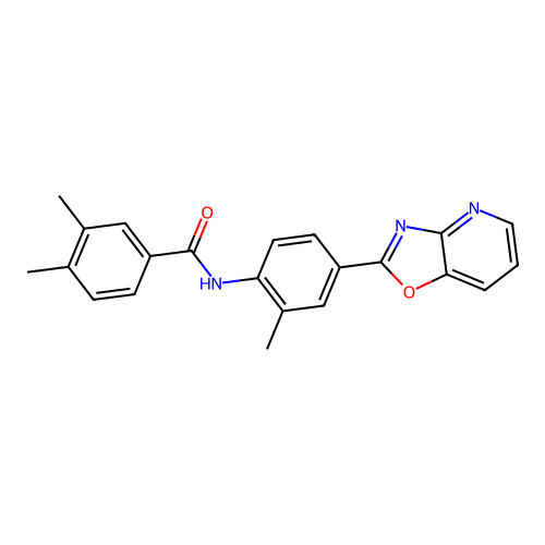 3,4-dimethyl-N-[2-methyl-4-([1,3]oxazolo[4,5-b]pyridin-2-yl)phenyl]benzamide structure