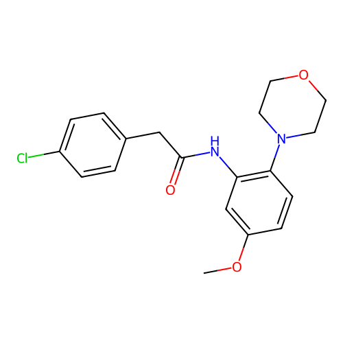 2-(4-chlorophenyl)-N-(5-methoxy-2-morpholin-4-ylphenyl)acetamide structure