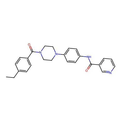 N-[4-[4-(4-ethylbenzoyl)piperazin-1-yl]phenyl]pyridine-3-carboxamide structure