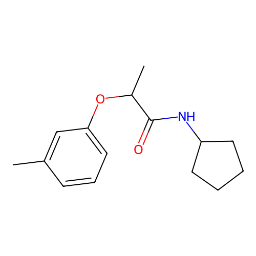 N-cyclopentyl-2-(3-methylphenoxy)propanamide structure