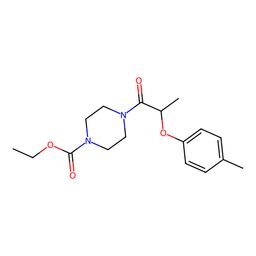 Ethyl 4-[2-(4-methylphenoxy)propanoyl]piperazine-1-carboxylate structure