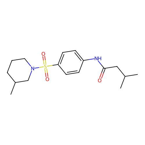 3-methyl-N-[4-(3-methylpiperidin-1-yl)sulfonylphenyl]butanamide structure
