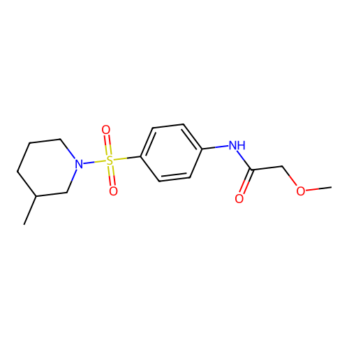 2-methoxy-N-[4-(3-methylpiperidin-1-yl)sulfonylphenyl]acetamide structure