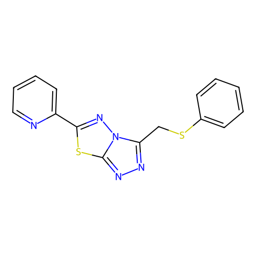 3-(Phenylsulfanylmethyl)-6-pyridin-2-yl-[1,2,4]triazolo[3,4-b][1,3,4]thiadiazole structure