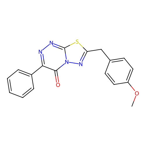 7-(4-methoxybenzyl)-3-phenyl-4H-[1,3,4]thiadiazolo[2,3-c][1,2,4]triazin-4-one structure