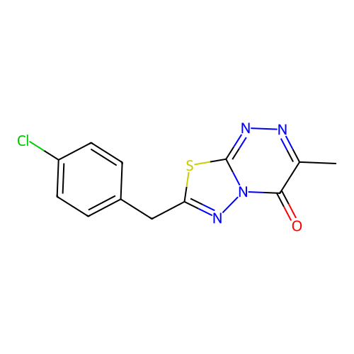 7-(4-chlorobenzyl)-3-methyl-4H-[1,3,4]thiadiazolo[2,3-c][1,2,4]triazin-4-one structure