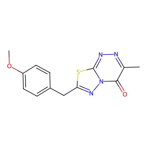 7-(4-methoxybenzyl)-3-methyl-4H-[1,3,4]thiadiazolo[2,3-c][1,2,4]triazin-4-one structure