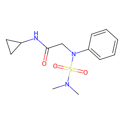 N-cyclopropyl-N~2~-(dimethylsulfamoyl)-N~2~-phenylglycinamide structure