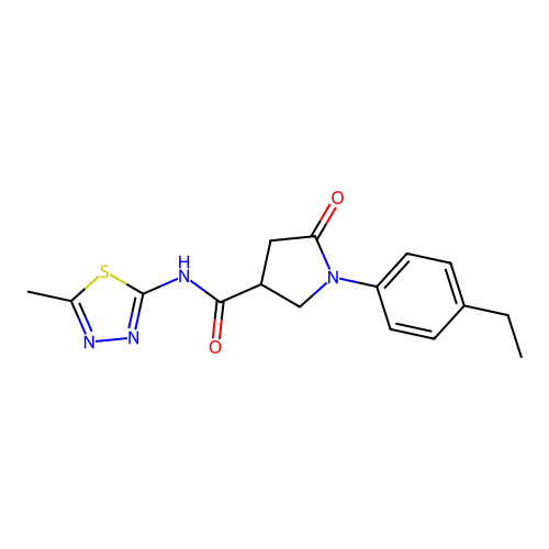1-(4-ethylphenyl)-N-(5-methyl-1,3,4-thiadiazol-2-yl)-5-oxopyrrolidine-3-carboxamide structure