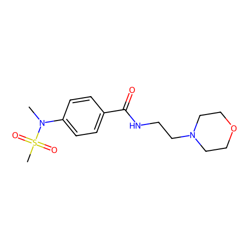 4-[methyl(methylsulfonyl)amino]-N-(2-morpholin-4-ylethyl)benzamide structure