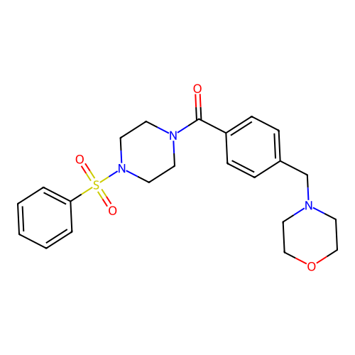 [4-(Benzenesulfonyl)piperazin-1-yl]-[4-(morpholin-4-ylmethyl)phenyl]methanone structure