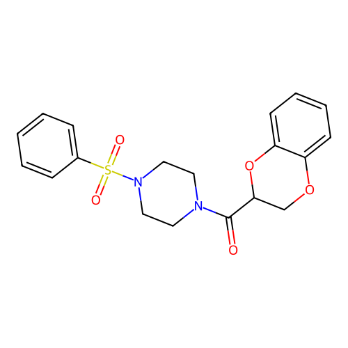 2,3-Dihydro-1,4-benzodioxin-2-yl[4-(phenylsulfonyl)piperazin-1-yl]methanone structure
