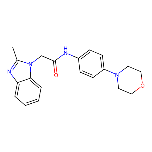 2-(2-methylbenzimidazol-1-yl)-N-(4-morpholin-4-ylphenyl)acetamide structure