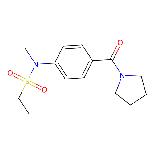N-methyl-N-[4-(pyrrolidine-1-carbonyl)phenyl]ethanesulfonamide structure