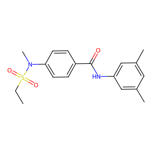 N-(3,5-dimethylphenyl)-4-[ethylsulfonyl(methyl)amino]benzamide structure