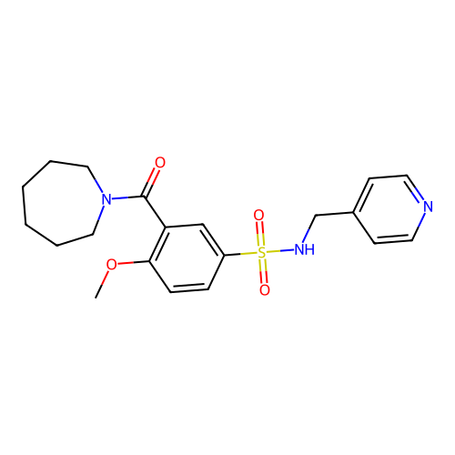 3-(azepane-1-carbonyl)-4-methoxy-N-(pyridin-4-ylmethyl)benzenesulfonamide structure