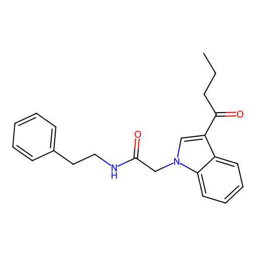 2-(3-butanoyl-1H-indol-1-yl)-N-(2-phenylethyl)acetamide structure