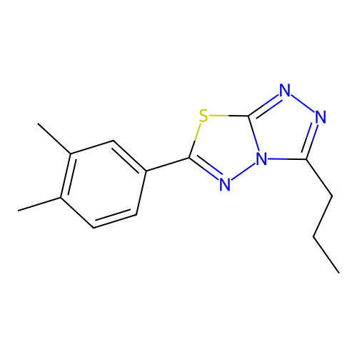 6-(3,4-Dimethylphenyl)-3-propyl[1,2,4]triazolo[3,4-b][1,3,4]thiadiazole structure