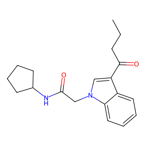 2-(3-butanoyl-1H-indol-1-yl)-N-cyclopentylacetamide structure