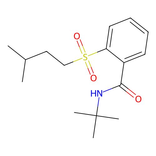 N-tert-butyl-2-(3-methylbutylsulfonyl)benzamide structure