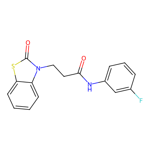 N-(3-fluorophenyl)-3-(2-oxobenzo[d]thiazol-3(2H)-yl)propanamide structure