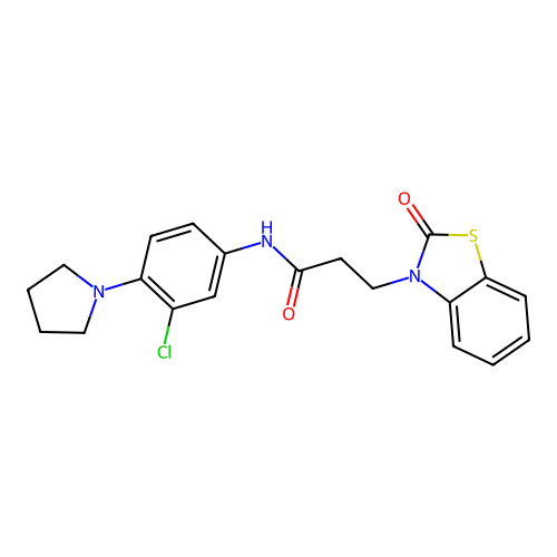 N-(3-chloro-4-(pyrrolidin-1-yl)phenyl)-3-(2-oxobenzo[d]thiazol-3(2H)-yl)propanamide structure