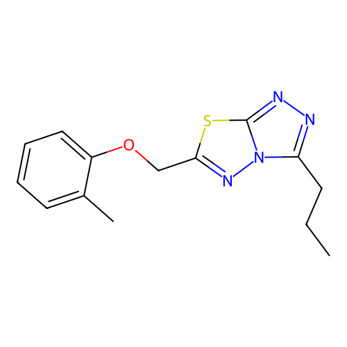 6-[(2-Methylphenoxy)methyl]-3-propyl[1,2,4]triazolo[3,4-b][1,3,4]thiadiazole structure