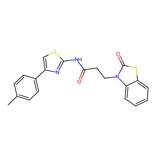 3-(2-oxobenzo[d]thiazol-3(2H)-yl)-N-(4-(p-tolyl)thiazol-2-yl)propanamide structure