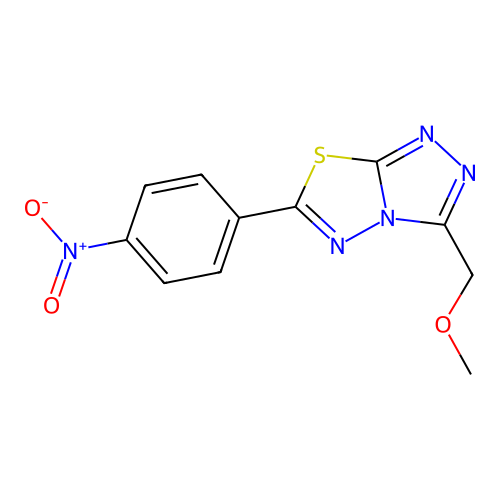 3-(Methoxymethyl)-6-(4-nitrophenyl)[1,2,4]triazolo[3,4-b][1,3,4]thiadiazole structure