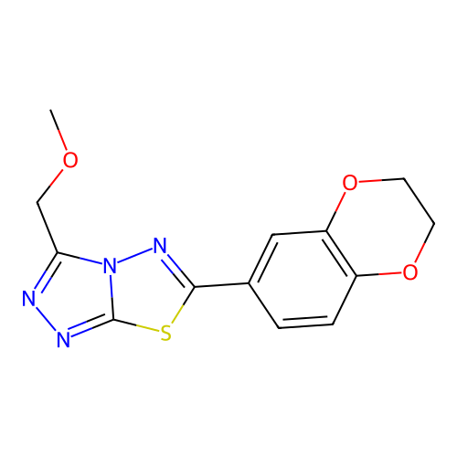 6-(2,3-dihydro-1,4-benzodioxin-6-yl)-3-(methoxymethyl)-[1,2,4]triazolo[3,4-b][1,3,4]thiadiazole structure