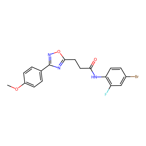 N-(4-bromo-2-fluorophenyl)-3-[3-(4-methoxyphenyl)-1,2,4-oxadiazol-5-yl]propanamide structure