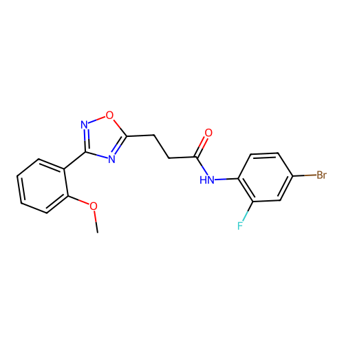 N-(4-bromo-2-fluorophenyl)-3-[3-(2-methoxyphenyl)-1,2,4-oxadiazol-5-yl]propanamide structure