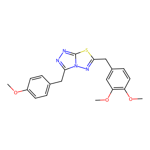 6-(3,4-dimethoxybenzyl)-3-(4-methoxybenzyl)[1,2,4]triazolo[3,4-b][1,3,4]thiadiazole structure