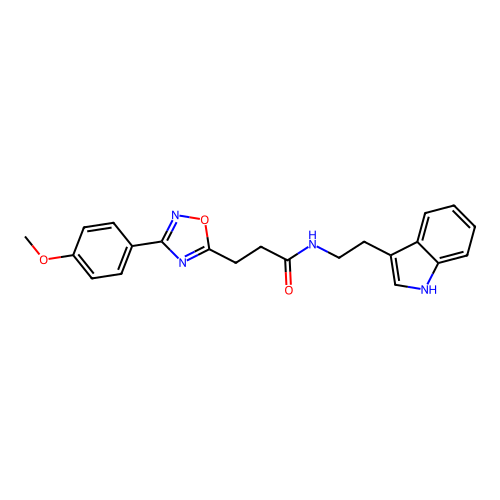 N-[2-(1H-indol-3-yl)ethyl]-3-[3-(4-methoxyphenyl)-1,2,4-oxadiazol-5-yl]propanamide structure