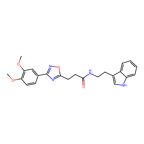 3-[3-(3,4-dimethoxyphenyl)-1,2,4-oxadiazol-5-yl]-N-[2-(1H-indol-3-yl)ethyl]propanamide structure