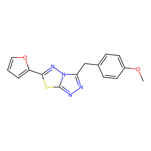 6-(2-Furyl)-3-(4-methoxybenzyl)[1,2,4]triazolo[3,4-b][1,3,4]thiadiazole structure