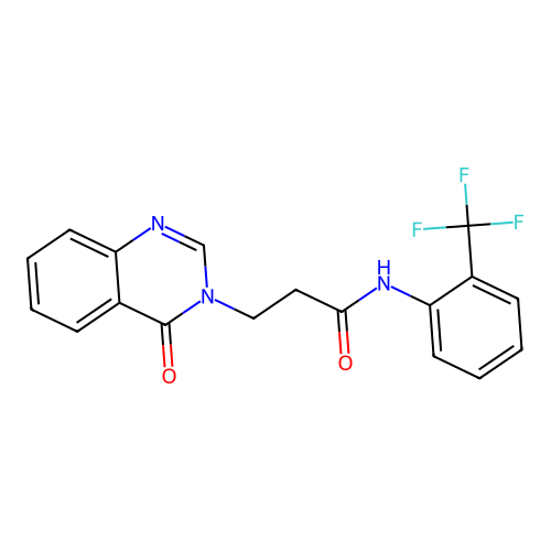 3-(4-oxo-3(4H)-quinazolinyl)-N-[2-(trifluoromethyl)phenyl]propanamide structure
