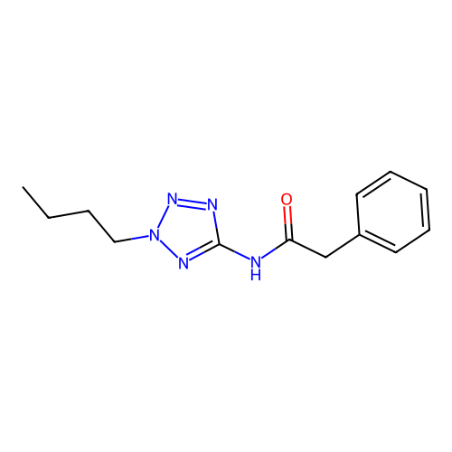 N-(2-butyl-2H-tetrazol-5-yl)-2-phenylacetamide structure