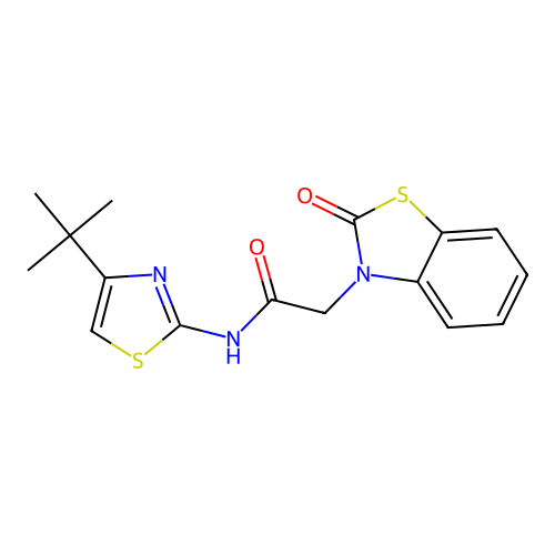 N-(4-(tert-butyl)thiazol-2-yl)-2-(2-oxobenzo[d]thiazol-3(2H)-yl)acetamide structure