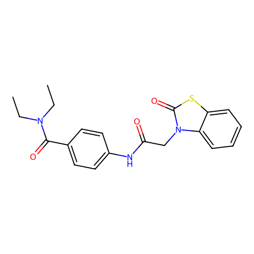 N,N-diethyl-4-(2-(2-oxobenzo[d]thiazol-3(2H)-yl)acetamido)benzamide structure
