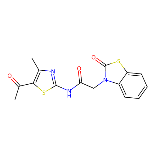 N-(5-acetyl-4-methylthiazol-2-yl)-2-(2-oxobenzo[d]thiazol-3(2H)-yl)acetamide structure