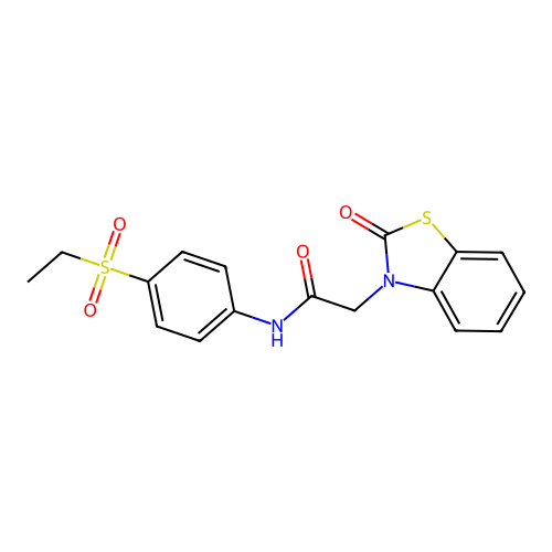 N-(4-(ethylsulfonyl)phenyl)-2-(2-oxobenzo[d]thiazol-3(2H)-yl)acetamide structure