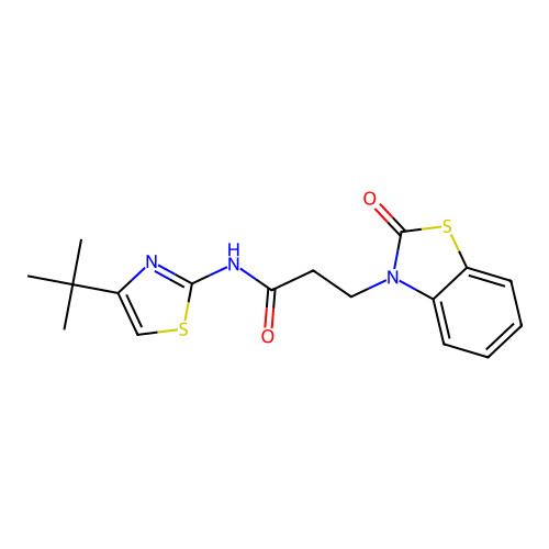 N-(4-(tert-butyl)thiazol-2-yl)-3-(2-oxobenzo[d]thiazol-3(2H)-yl)propanamide structure