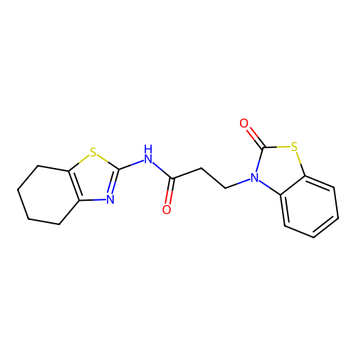 3-(2-oxobenzo[d]thiazol-3(2H)-yl)-N-(4,5,6,7-tetrahydrobenzo[d]thiazol-2-yl)propanamide structure