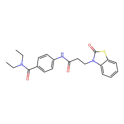 N,N-diethyl-4-(3-(2-oxobenzo[d]thiazol-3(2H)-yl)propanamido)benzamide structure