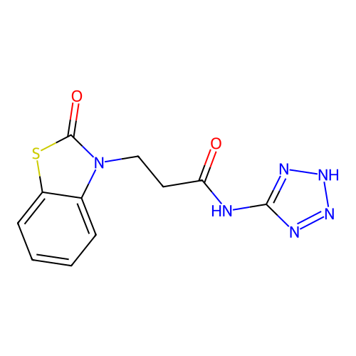 3-(2-oxo-1,3-benzothiazol-3(2H)-yl)-N-(1H-tetrazol-5-yl)propanamide structure