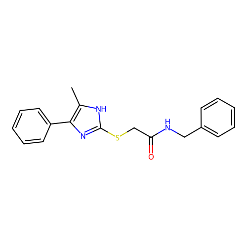 N-benzyl-2-[(5-methyl-4-phenyl-1H-imidazol-2-yl)sulfanyl]acetamide structure