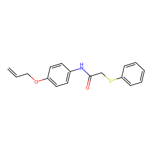 2-(phenylsulfanyl)-N-[4-(prop-2-en-1-yloxy)phenyl]acetamide structure