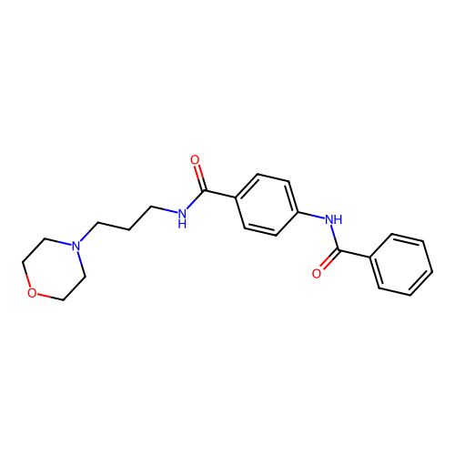 4-benzamido-N-(3-morpholin-4-ylpropyl)benzamide structure